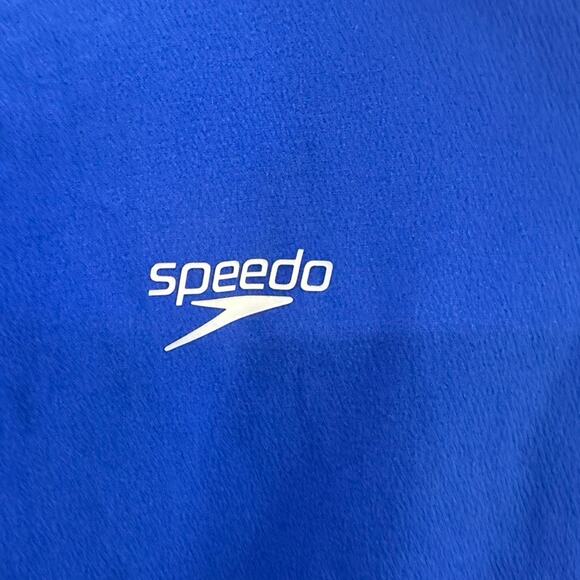 Speedo Men's Medium Long Sleeve Full Zip Team Jacket Blue‎ Black Swimmer - Picture 5 of 10